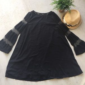 💰💰Jean Jail black mini dress long sleeves Sz AU8